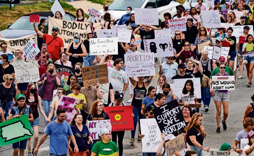 Manifestantes a favor del derecho al aborto en Indiana, el 25 de julio de 2022. Foto: Michael Conroy / AP