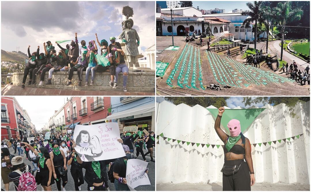 Con marchas, talleres, pintas y charlas, así como “mercaditas feministas”, mujeres de al menos 23 estados del país exigieron la despenalización del aborto. Foto: ESPECIAL, MARIO ARTURO MARTÍNEZ, JACOB GARCÍA Y OMAR CONTRERAS. EL UNIVERSAL