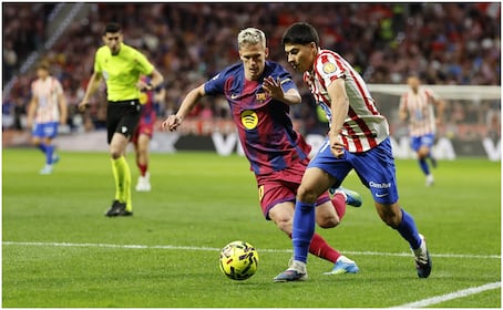 Obed Vargas fue titular y jugó todo el partido en la derrota del Atlético de Madrid ante el Barcelona