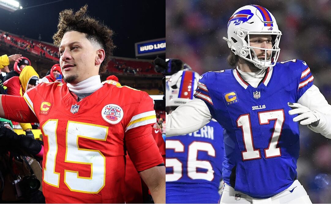 Patrick Mahomes con los Kansas City Chiefs y Josh Allen con los Buffalo Bills - Fotos: AFP y AP