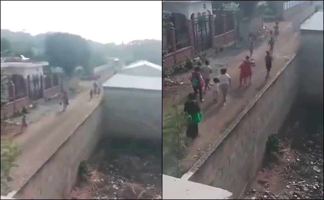 Pobladores de distintos municipios de Chiapas huyendo de los enfrentamientos entre el CJNG y el de Sinaloa. Foto: captura de pantalla