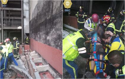 ERUM rescata a hombre atrapado entre dos muros de edificios en Paseo de la Reforma