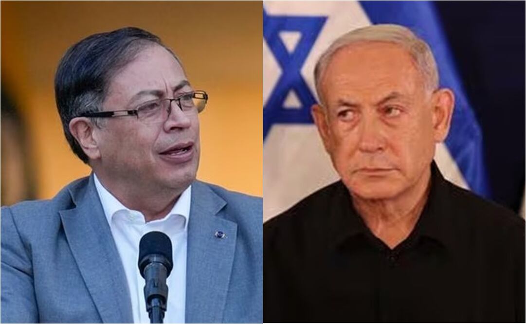 Gustavo Petro, presidente de Colombia y Benjamin Netanyahu, primer ministro israelí. Foto: EL UNIVERSAL