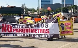 Colonos se manifiestan en Periférico Norte; rechazan parquímetros en Naucalpan