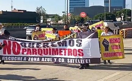 Colonos se manifiestan en Periférico Norte; rechazan parquímetros en Naucalpan