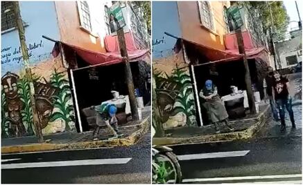 Taquero enjuaga trapo en charco de agua sucia en CDMX; video se hace viral