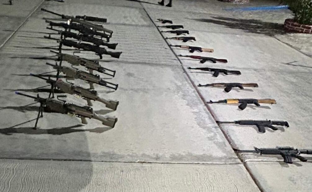 Aseguramiento de armas en Sonora (04/02/2025). Foto: Mesa Estatal de Seguridad