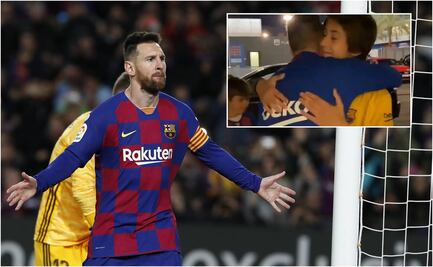 Messi cumple el sueño de dos pequeños aficionados al Barcelona 