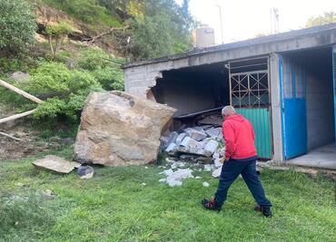 Derrumbe en Tula, Hidalgo: rocas caen sobre vivienda en la colonia El Cielito, no hay heridos