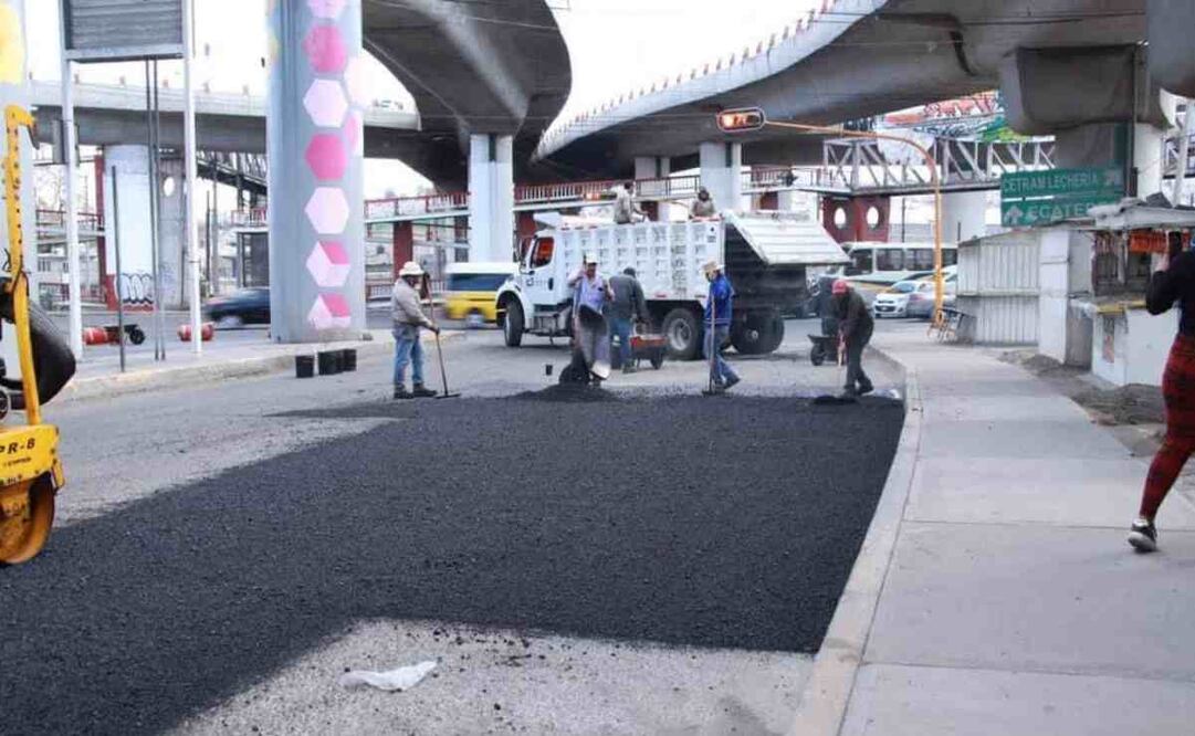 Con la aplicación de 35 toneladas de asfalto en Cuautitlán Izcalli. Foto: Especial