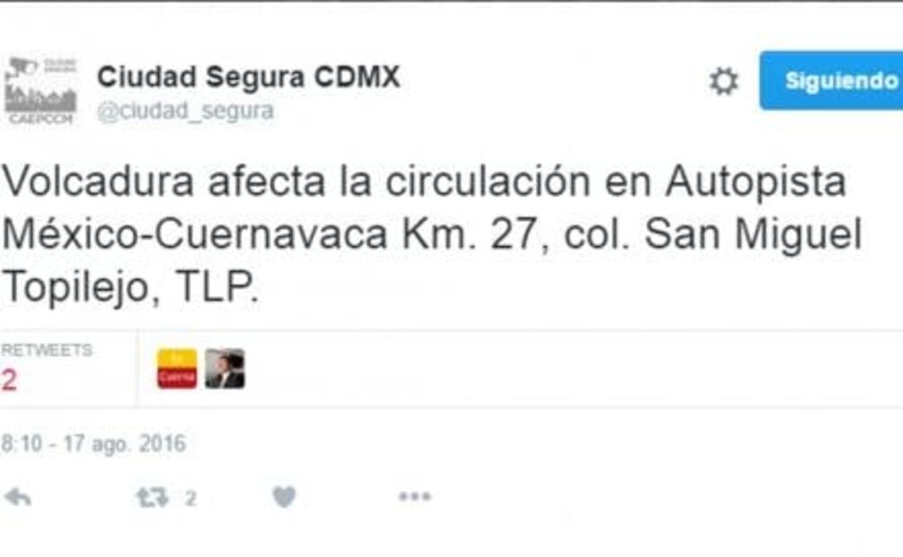Volcadura afecta circulación en Autopista México-Cuernavaca