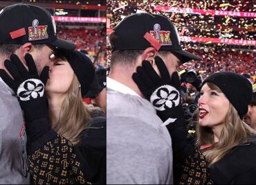 Taylor Swift y Travis Kelce festejaron el pase de Chiefs al Super Bowl LIX; compartieron un momento romántico en el campo de juego