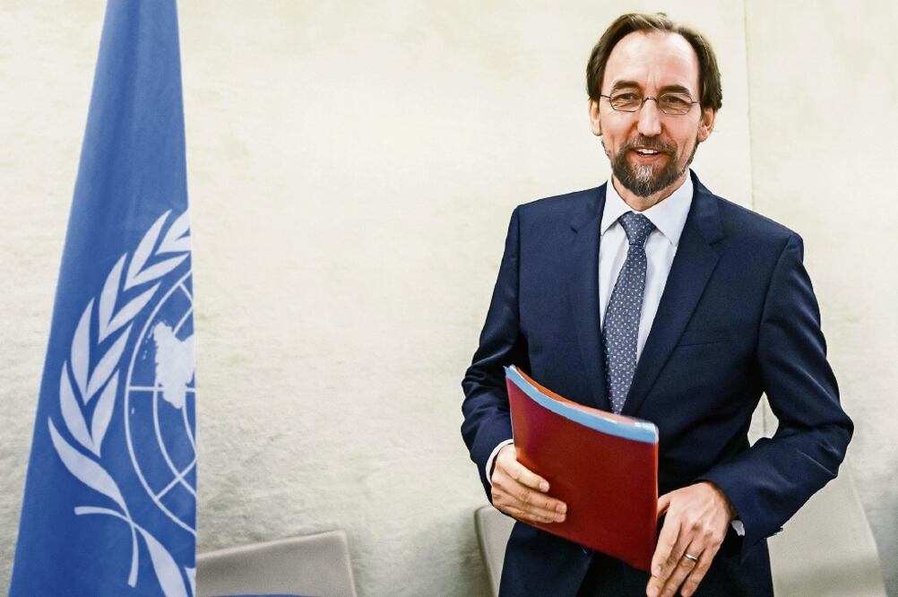 El comisionado de la ONU para los Derechos Humanos, Zeid Raad al Hussein, en la apertura de la 33 sesión del consejo en Ginebra, Suiza (SALVATORE DI NOLFI. EFE)