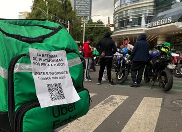 FOTOS: Ahora repartidores por aplicaciones colapsan CDMX; protestan contra la reforma laboral
