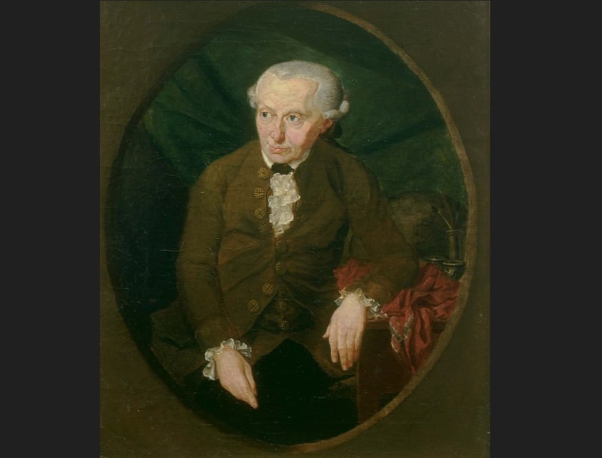 Retrato de Kant por Gottlieb Doebler, hecho en 1791. La Fundamentación de la metafísica de las costumbres del filósofo alemán fue publicada en 1785. Crédito:WikiCommons