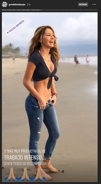 Geraldine Bazán deleita con sexys curvas en el mar 