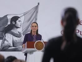 Elizabeth García Vilchis reaparcer en mañanera; sorprende a Sheinbaum