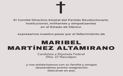 Fallece candidata del PRI a diputada federal por Naucalpan  