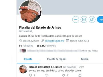Hackean Twitter de Fiscalía de Jalisco; amenazan a AMLO