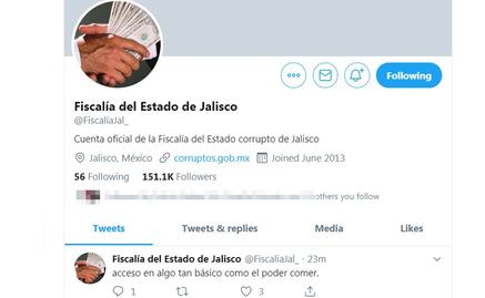 Hackean Twitter de Fiscalía de Jalisco; amenazan a AMLO