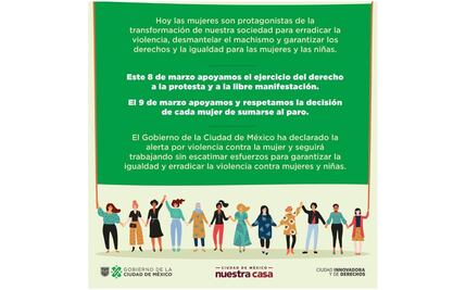 Gobierno de CDMX asegura que trabajará para erradicar la violencia contra las mujeres