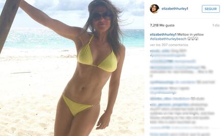 Liz Hurley impacta con su figura en bikini