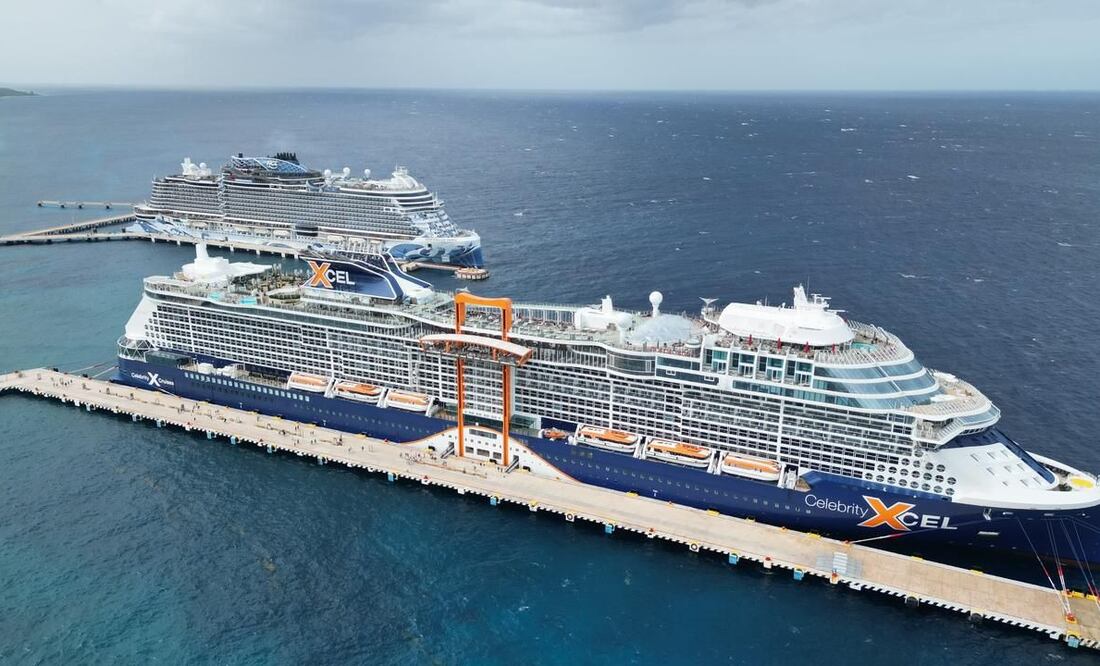 Edge de Celebrity Cruises, arribó a Cozumel, el primer puerto que toca en el mundo después de salir de Miami (11/11/2025). Foto: Especial