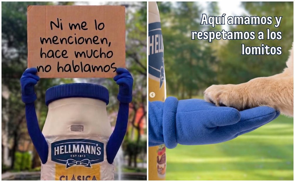 Hellmann's publicó este par de imágenes que hacen referencia a Pedro Sola, con quien tuvieron una controversia en 2007; la marca de mayonesa se pronunció en contra del maltrato animal.