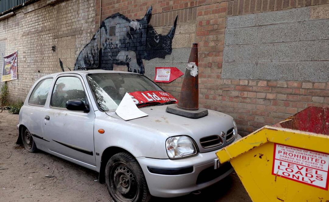 Una obra de arte del artista callejero Banksy, la octava publicada en ocho días. Foto: AFP