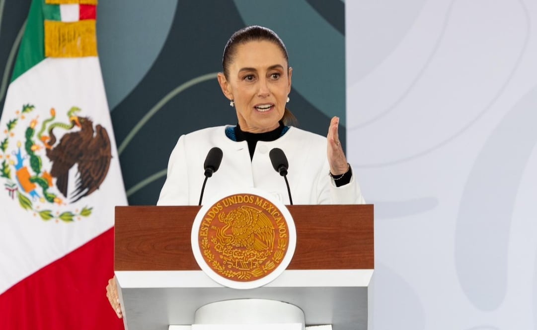 Claudia Sheinbaum en su conferencia matutina del 16 de enero de 2026. Foto: Hugo Salvador/EL UNIVERSAL