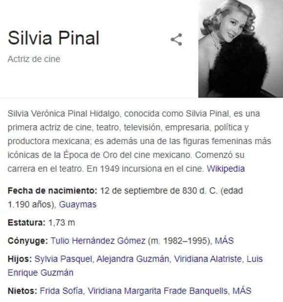 Silvia Pinal, una actriz de "mil 190 años" que parece de 90