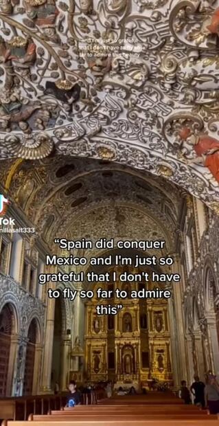 Tunden a tiktoker por agradecer la conquista de España a México