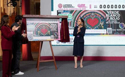 Sheinbaum devela "cachito" de sorteo de Lotería Nacional del 15 de septiembre; ingresos serán destinados para apoyar a migrantes