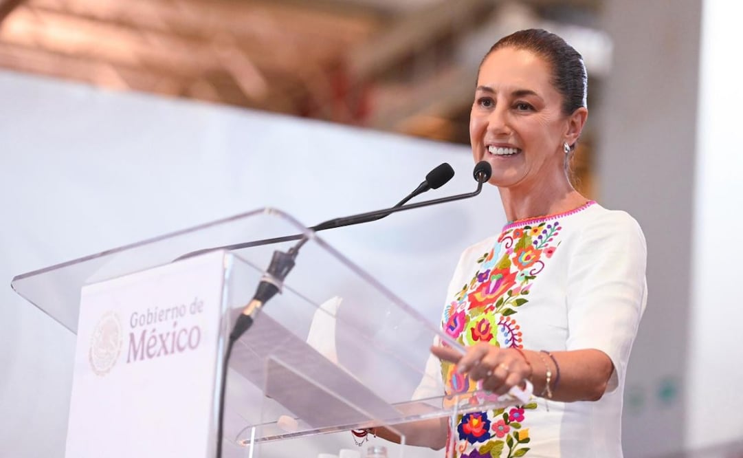 Claudia Sheinbaum durante la Entrega de Pensiones Mujeres Bienestar en Ciudad Obregón (10/05/2026). Foto: Presidencia
