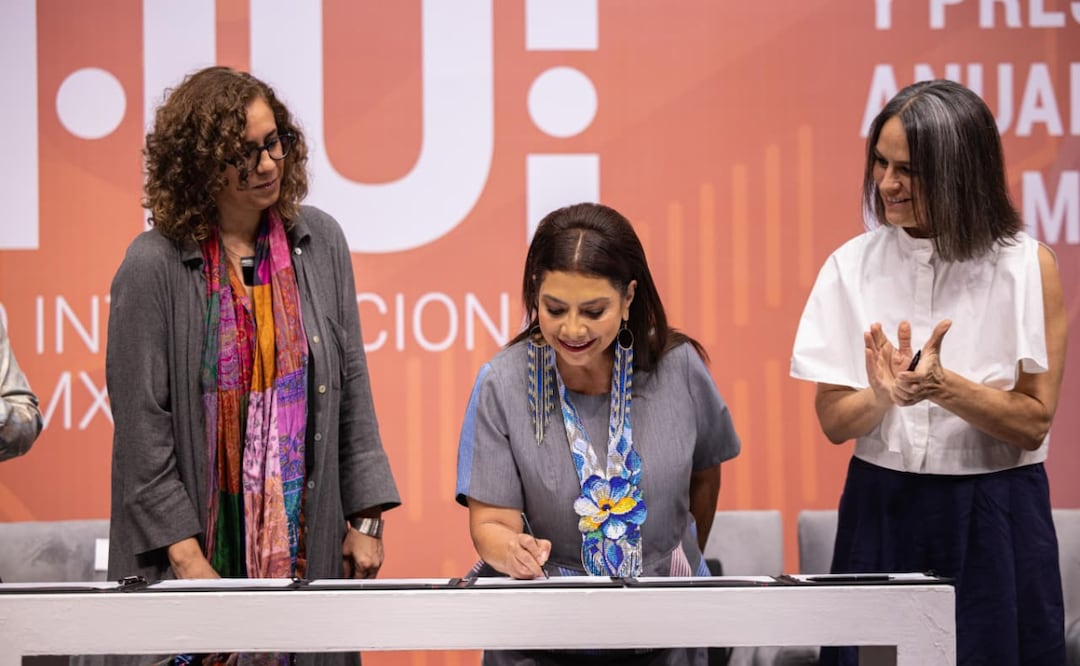 Clara Brugada, encabezó la firma del Convenio “Nahui: Mercado Internacional de Cine en la Ciudad de México”. | Foto: Especial.