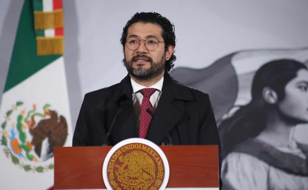 Marath Bolaños, titular de la Secretaría del Trabajo y Previsión Social (STPS), durante la mañanera del 3 de diciembre del 2025. Foto: Luis Camacho  / EL UNIVERSAL