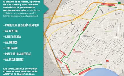 Cortes viales por la visita papal en Ecatepec