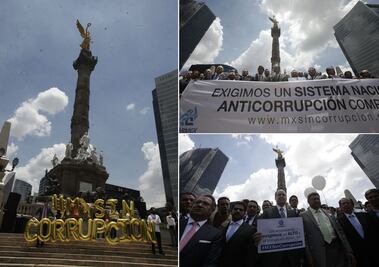 Empresarios se pronuncian en el Ángel contra la corrupción