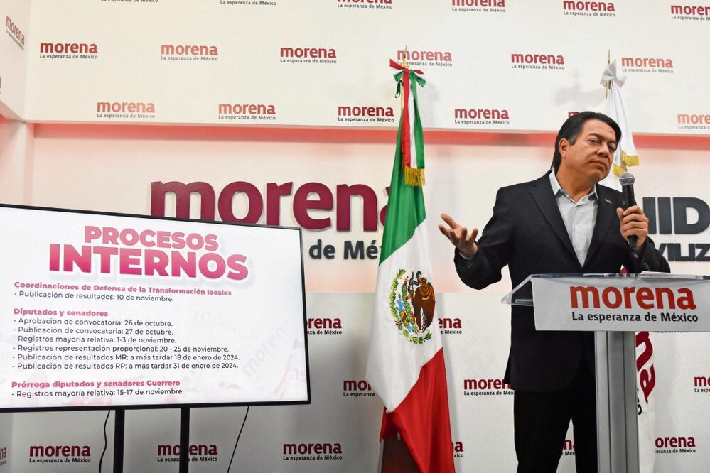 Mario Delgado, dirigente nacional de Morena, detalló que continúan realizando algunas encuestas, por lo que fue necesario ampliar el plazo establecido de 10 días para dar a conocer los resultados. Foto: Eduardo Castañeda / El Universal