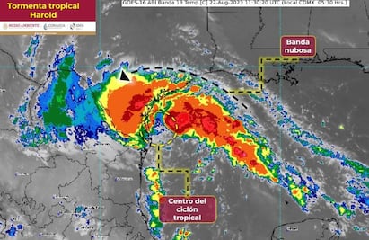 Harold toca tierra en el sur de Texas y sus lluvias afectan también al noreste de México