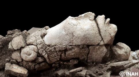 Descubren en Palenque cabeza del dios del maíz