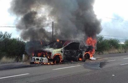 Se incendia camioneta de valores en Zacatecas