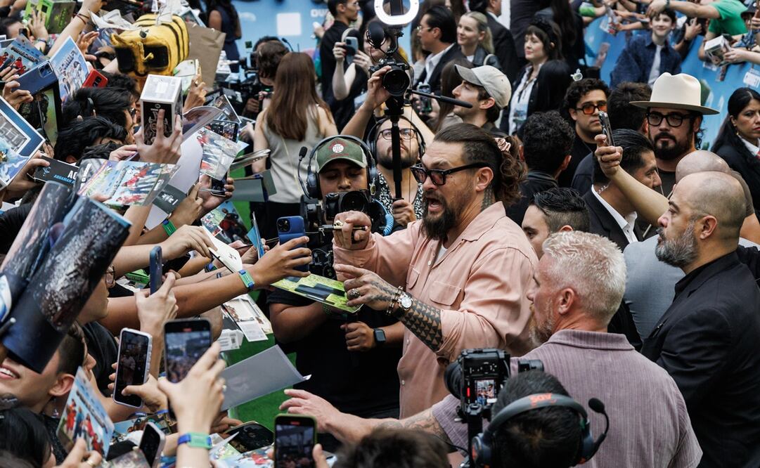 Jason Momoa en la Ciudad de México promociona la cinta “Una película de Minecraft”. Foto: Yaretzy M. Osnaya EL UNIVERSAL.