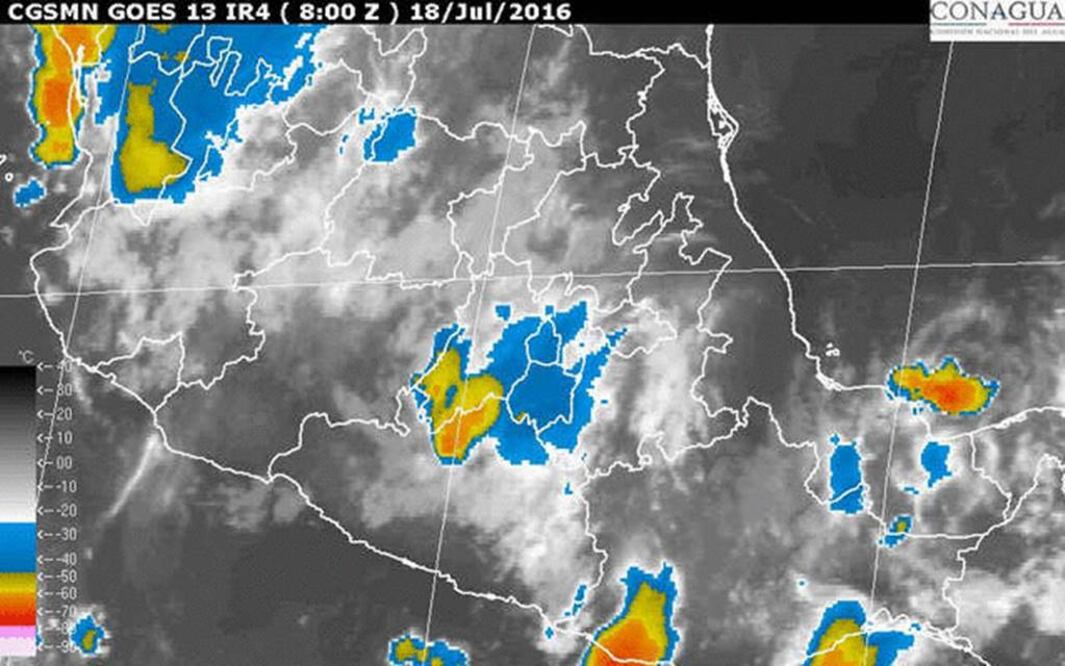 Detalló que la probabilidad de lluvias con intervalos de chubascos será de 60 por ciento (CONAGUA)