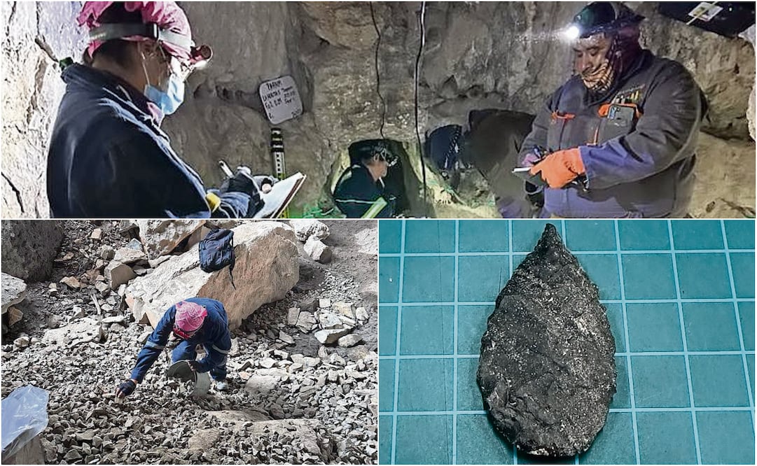 Investigadores del INAH en la cueva de La Morita II, donde hallaron restos humanos y domésticos de más de 2 mil 500 años de antigüedad. Fotos: INAH