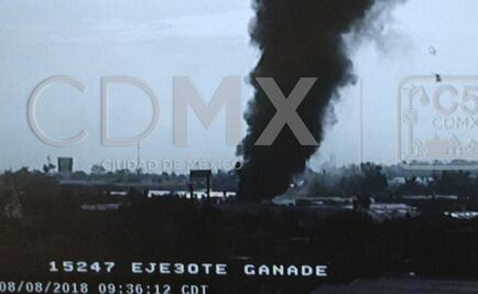 Se registra incendio sobre avenida Tláhuac, en Iztapalapa