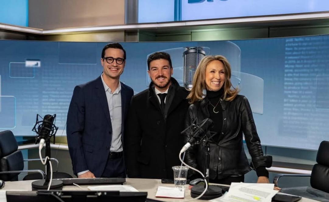 El gobernador de Nuevo León, Samuel García Sepúlveda, acudió a Bloomberg durante su gira de trabajo por Nueva York, EU (31/01/26). Foto: Especial