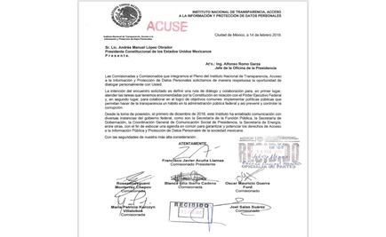 Inai había pedido desde la semana pasada audiencia con López Obrador