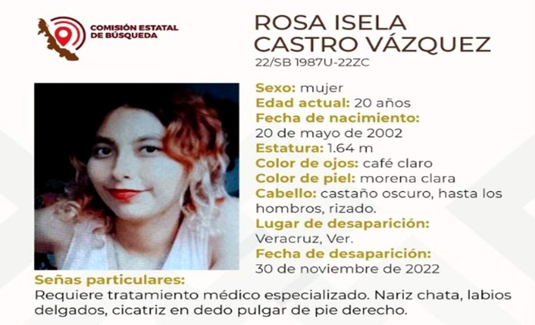 La joven de 20 años, que se encuentra como desaparecida desde el pasado 30 de noviembre. Foto: especial