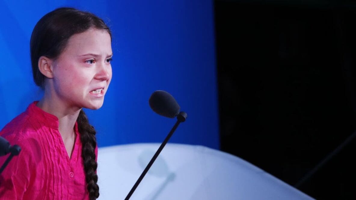 "Me han robado mis sueños y mi infancia con sus palabras vacías", dijo la joven activista en la apertura de la cumbre del clima en las Naciones Unidas que se está realizando esta semana en Nueva York (Foto: Getty Images)